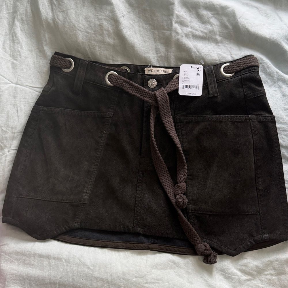 Free People We The Free Moxie Vegan Suede Mini Skirt